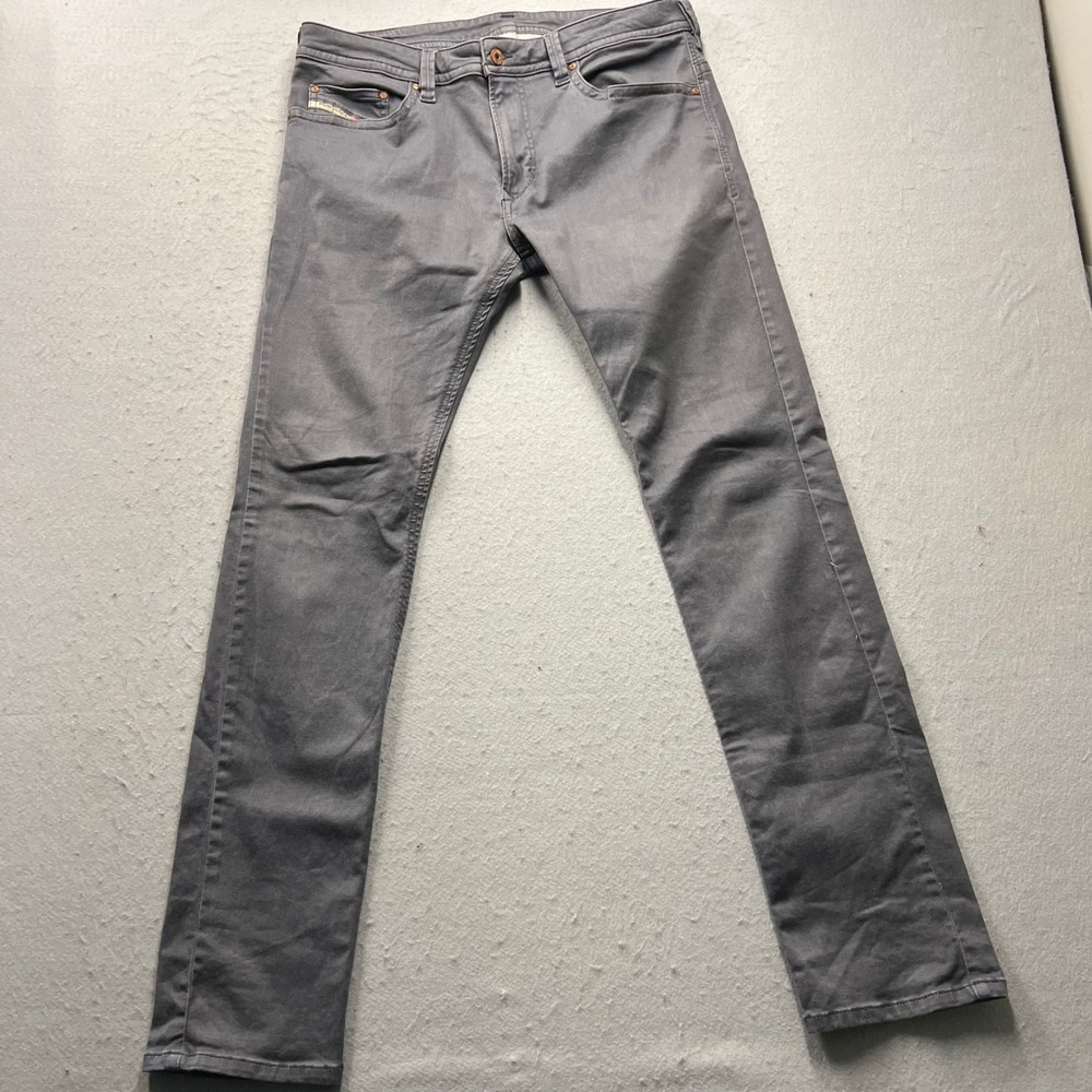 Diesel Thavar Slim-Skinny Grey Jeans Mens 33x32 Wash ORX86 Stretch Denim Pants